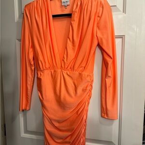Vibrant Orange Long Sleeve Dress